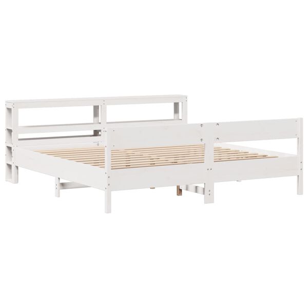 vidaXL Giroletto senza Materasso Bianco 200x200 cm Legno Massello Pino