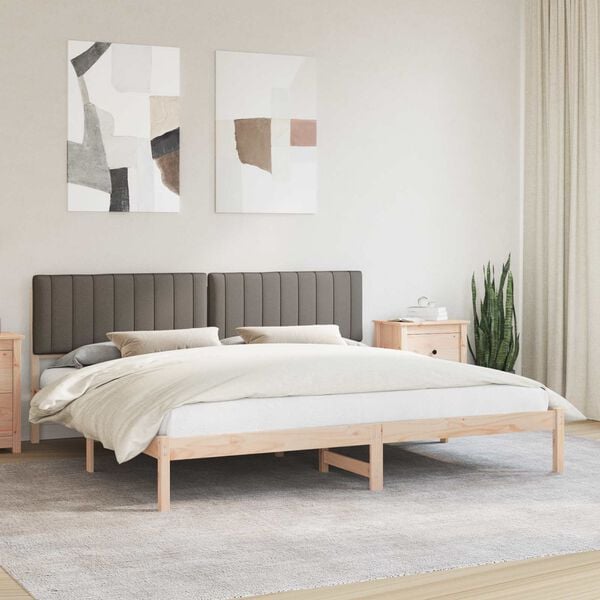 vidaXL Letto con Testiera Rivestita Talpa 200 x 200 cm Pino massello