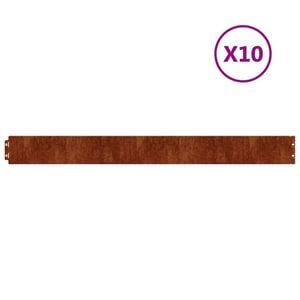 vidaXL Bordure per Prato 10 pz 10x103 cm Flessibili in Acciaio Corten