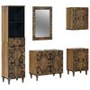 vidaXL Set di mobili per il bagno con cassetto con porta 5 pcs Marrone