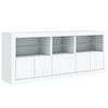 vidaXL Credenza con Luci LED Bianca 162x37x67 cm