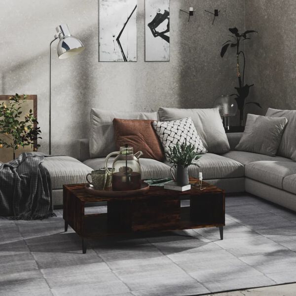 vidaXL Tavolino da Salotto Rovere Fumo 103,5x60x35cm in Truciolato