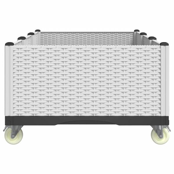 vidaXL Fioriera da Giardino con Ruote Bianca 150x80x54 cm in PP