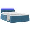 vidaXL Letto con contenitore e LED Blu Scuro 140 x 200 cm Velluto