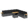 vidaXL Set Divani da Giardino 11 pz con Cuscini in Polyrattan Nero