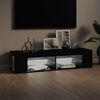vidaXL Mobile Porta TV con Luci LED Nero 135x39x30 cm