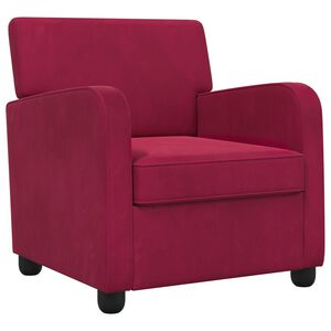 vidaXL Poltrona Rosso Vino Velluto