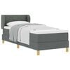 vidaXL Letto a molle con materasso Grigio scuro 80 x 200 cm Tessuto