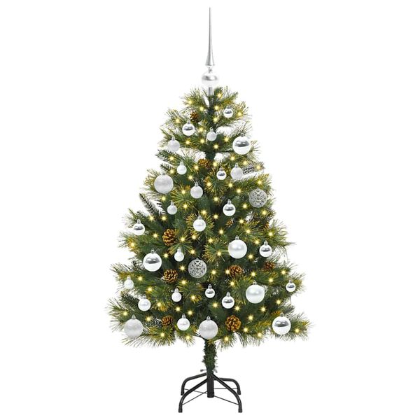 vidaXL Albero di Natale artificiale pieghevole con coni Verde 120 cm