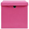 vidaXL Scatole Portaoggetti con Coperchi 10pz Rosa 32x32x32 cm Tessuto