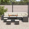 vidaXL Set Divano da Giardino 10 pcs Nero polyrattan