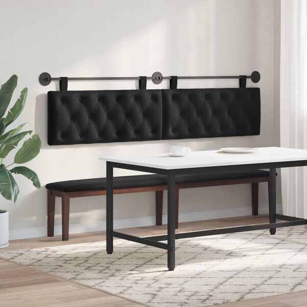 vidaXL Testata appesa Montaggio a parete Nero 210 x 55 x 7 cm Velluto