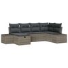 vidaXL Set Divano da Giardino con cuscino 6 pcs Grigio polyrattan