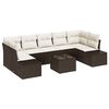 vidaXL Set Divano da Giardino con cuscino 8 pcs Marrone polyrattan