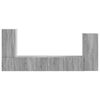 vidaXL Set mobile TV 4 pcs Grigio Sonoma Legno multistrato
