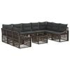 vidaXL Set Divano da Giardino 10 pz Grigio polyrattan