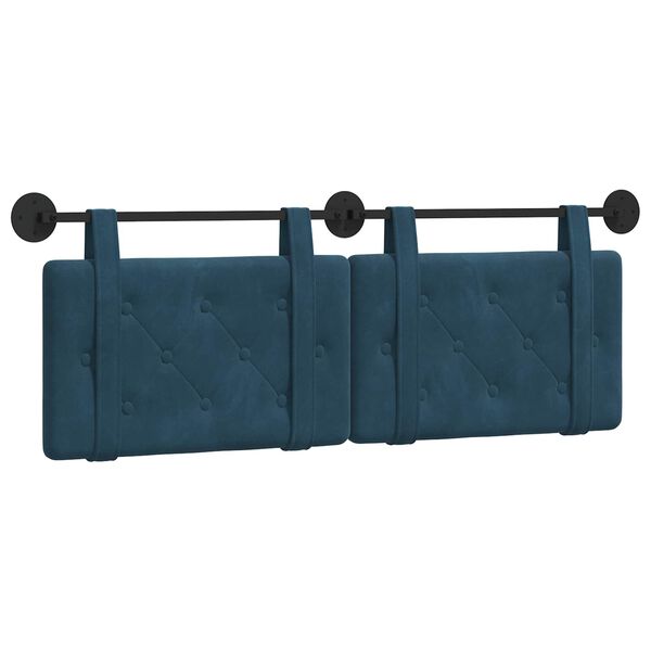 vidaXL Testata appesa Montaggio a parete Blu 150 x 55 x 5 cm Velluto