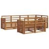 vidaXL Set di divani da esterno 7 pz Naturale Poliestere