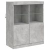 vidaXL Credenza con Luci LED Grigio Cemento 81x37x100 cm