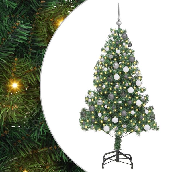 vidaXL Albero di Natale con 300 LED con supporto Verde 180 cm PVC