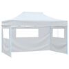 vidaXL Tendone per Feste Pieghevole con 3 Pareti 291x413x315 cm Bianco