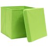 vidaXL Contenitori con Coperchi 4 pz 28x28x28 cm Verde