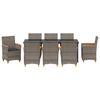 vidaXL Set da Pranzo per Giardino 9 pcs Grigio polyrattan
