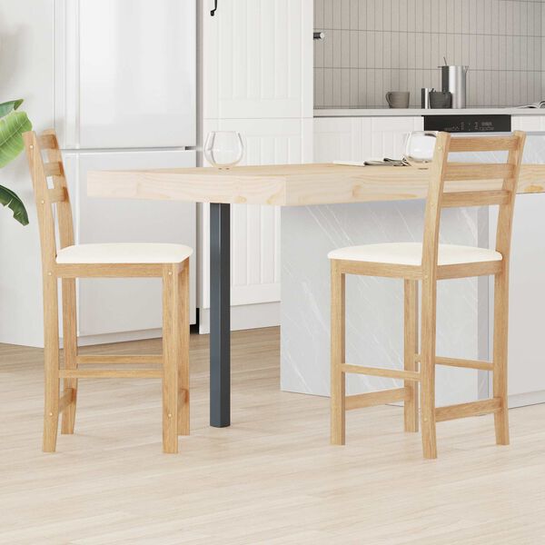 vidaXL Sedie da pranzo 2 pcs Naturale 40 x 47,5 x 99,5 cm