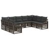 vidaXL Set Divano da Giardino 9 pz Grigio polyrattan