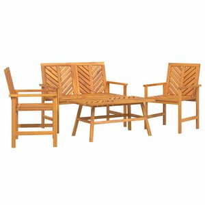 vidaXL Set Lounge da Giardino 4 pz Marrone Legno di Acacia Massello