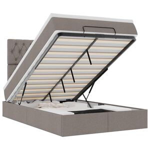 vidaXL Struttura Letto Pouf con Materasso Tortora 120x200cm in Tessuto