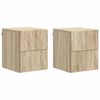 vidaXL Mobiletto da notte a muro 2 pcs Rovere Sonoma 34,5 x 33 x 40 cm