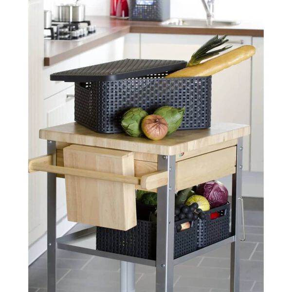 Curver Scatola Portaoggetti Coperchio Style M 18L Argento Metallizzato