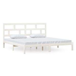 vidaXL Giroletto Bianco in Legno Massello di Pino 200x200 cm