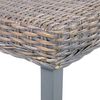 vidaXL Panca 110 cm Grigia in Rattan Naturale Kubu e Massello di Mogano