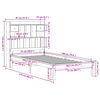vidaXL Letto con Libreria senza Materasso 75x190 cm in Legno Pino