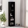 vidaXL Libreria 5 Ripiani Nero Lucido 40x24x175 cm Legno Multistrato