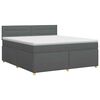 vidaXL Letto box spring con materasso Grigio Scuro 160 x 200 cm