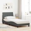 vidaXL Letto con Materasso Hanko Grigio Scuro 90x190 cm in Tessuto