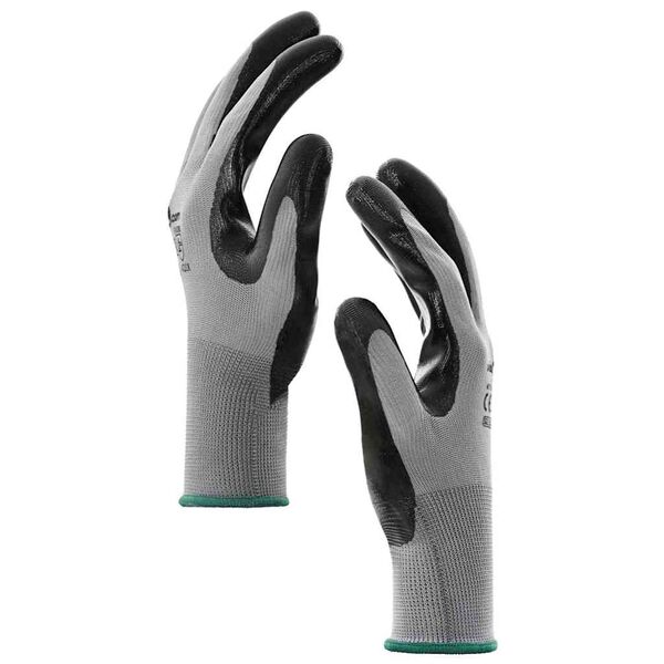 vidaXL Guanti da Lavoro 24 pcs Grigio e Nero 11 / XXL Poliestere