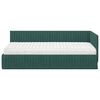 vidaXL Struttura Letto Angolare con Materasso 2 pcs Verde Velluto