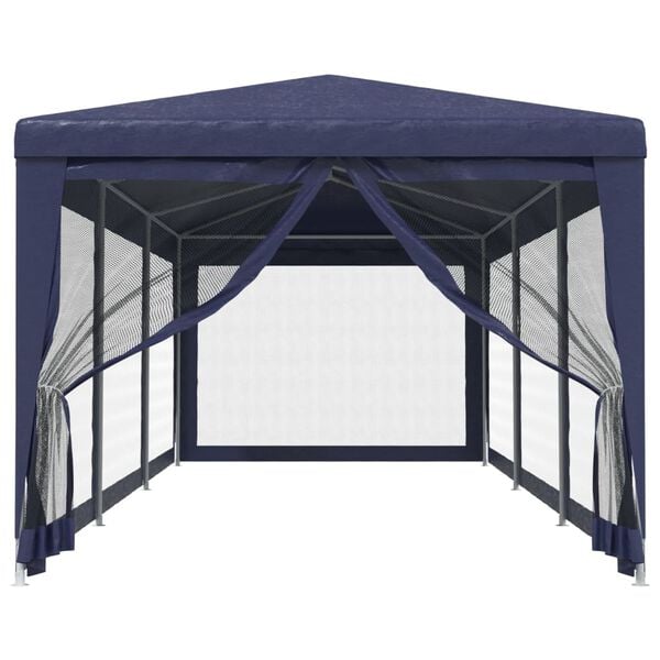 vidaXL Tenda per Feste con 8 Pareti Laterali in Rete Blu 3x9 m HDPE