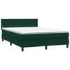 vidaXL Letto a Molle con Materasso e LED Verde Scuro 160x210 cm Velluto