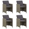vidaXL Sedie da Giardino 4 pz con Cuscini in Polyrattan Grigio