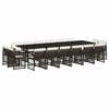 vidaXL Set da Pranzo da Giardino 17 pz con Cuscini Marrone Polyrattan