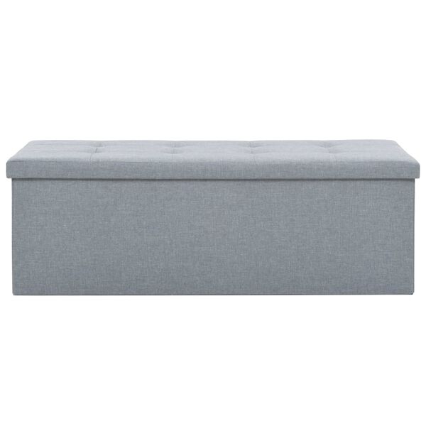 vidaXL Cassapanca Pieghevole in Simil Lino 110x38x38 cm Grigio Chiaro