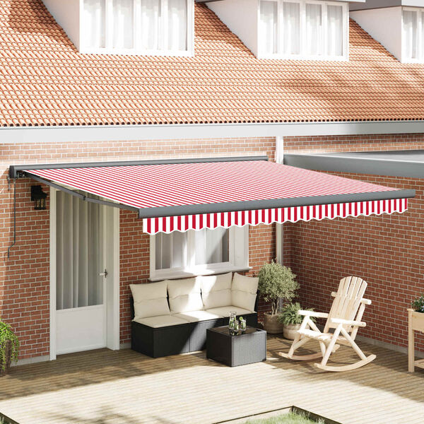 vidaXL Tenda da Sole Rosso e Bianco 400 &times; 300 cm