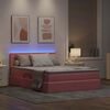 vidaXL Letto con contenitore e LED con led Rosa 140 x 200 cm Velluto