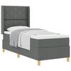 vidaXL Letto a molle con testiera Grigio scuro 80 x 200 cm Tessuto