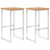 vidaXL Sgabelli da Bar 2 pz in Legno Massello di Teak e Acciaio Inox